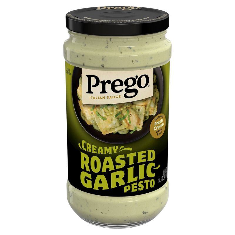 Prego Creamy Roasted Garlic Pesto Italian Sauce, 14.5 oz