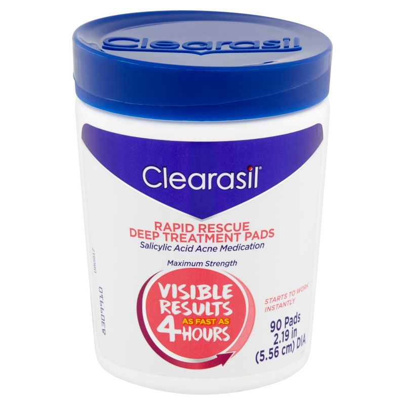 Clearasil Maximum Strength Rapid Rescue Deep Treatment Pads, 90 count