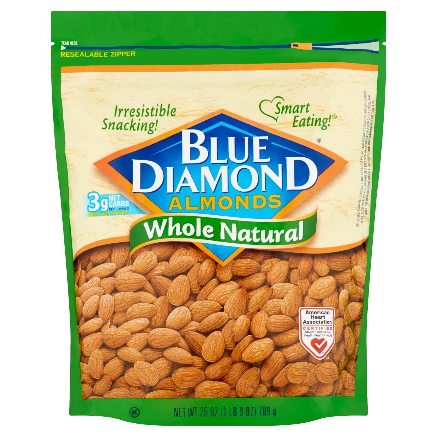 Blue Diamond Almonds Whole Natural Almonds, 25 oz