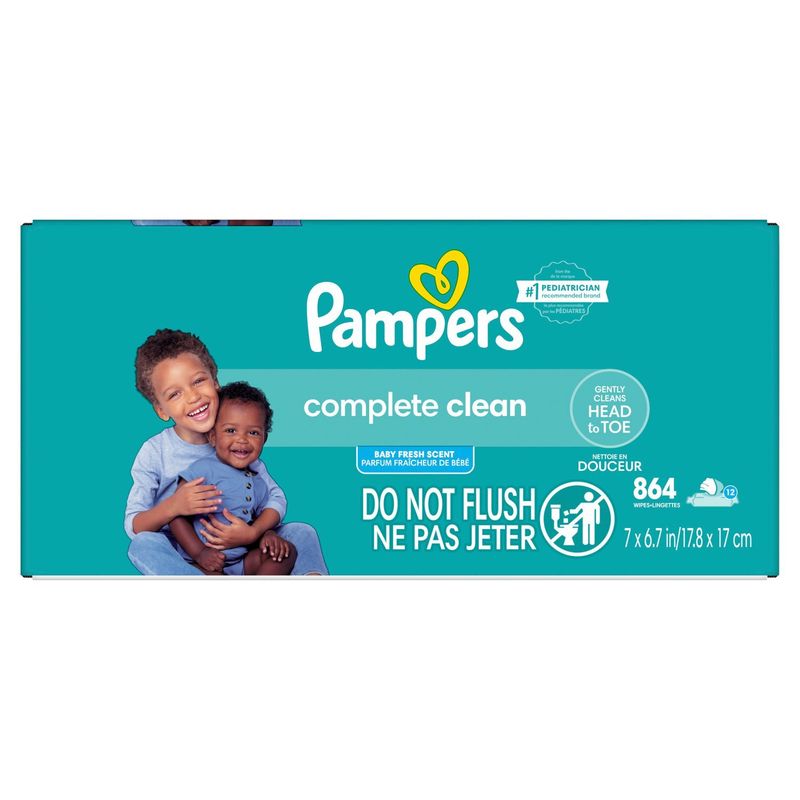 Pampers Complete Clean Baby Fresh Scent Wipes, 864 count