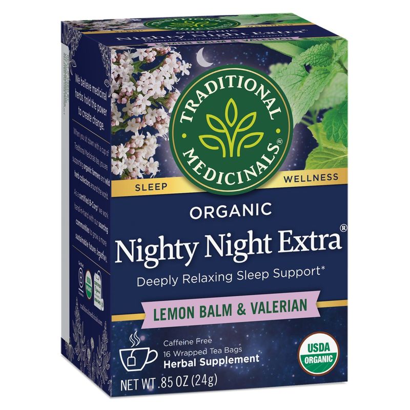 Traditional Medicinals Nighty Night Extra Organic Tea Herbal Supplement, 16 count, .85 oz