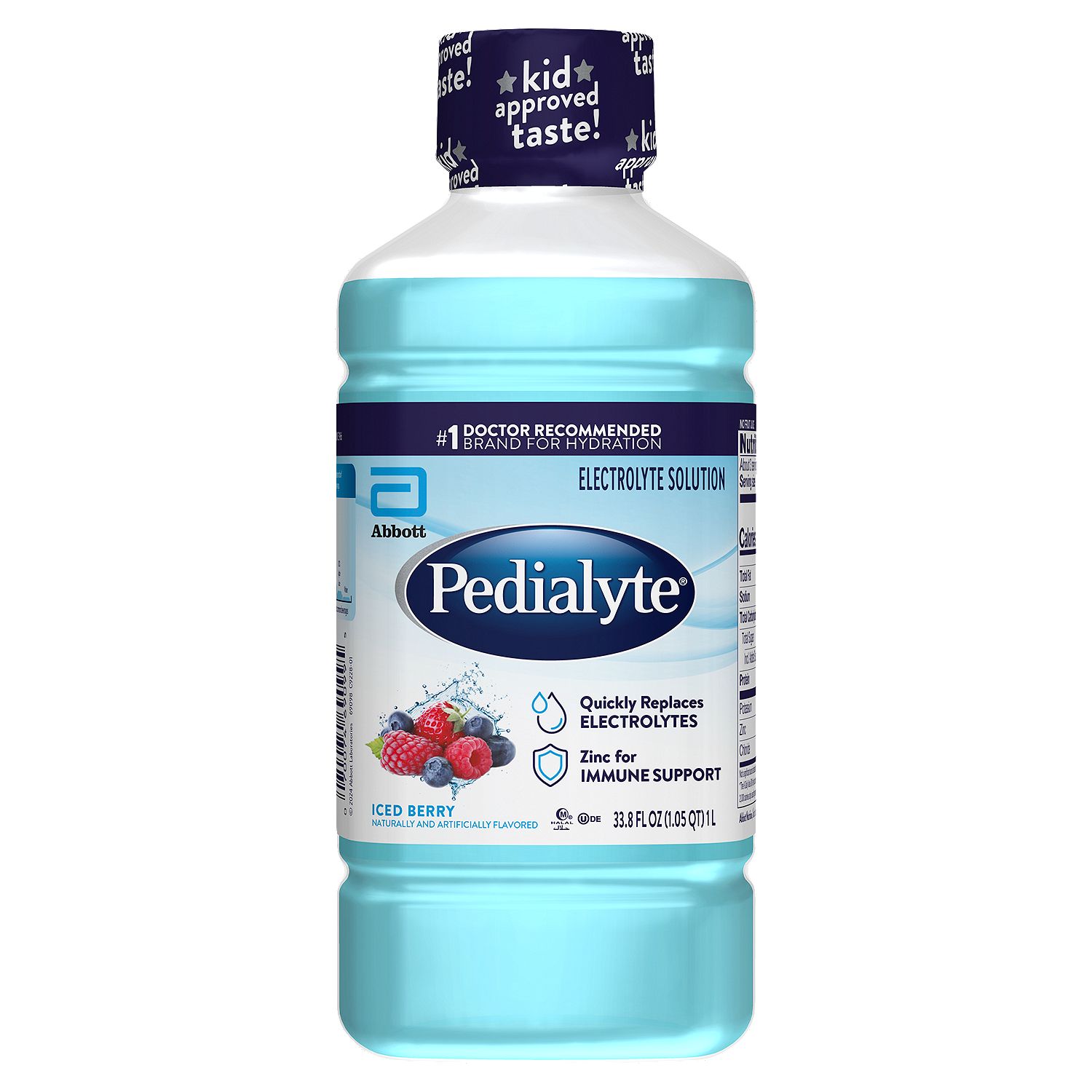 Pedialyte Iced Berry Electrolyte Solution, 33.8 fl oz