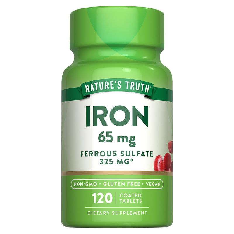 Nature's Truth Iron Ferrous Sulfate Dietary Supplement, 65 mg, 120 count