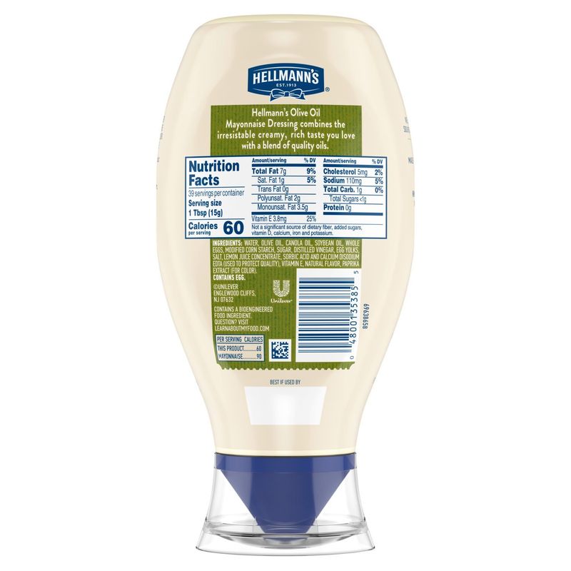 Hellmann's Olive Oil Mayonnaise Dressing, 20 fl oz