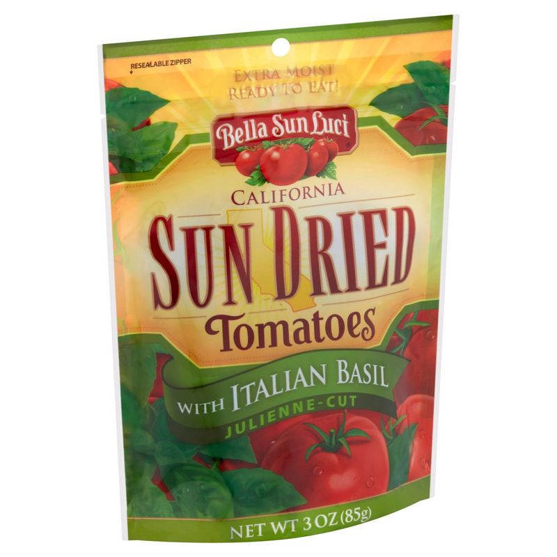 Bella Sun Luci Julienne - Cut California Sun Dried Tomatoes with Italian Basil, 3 oz