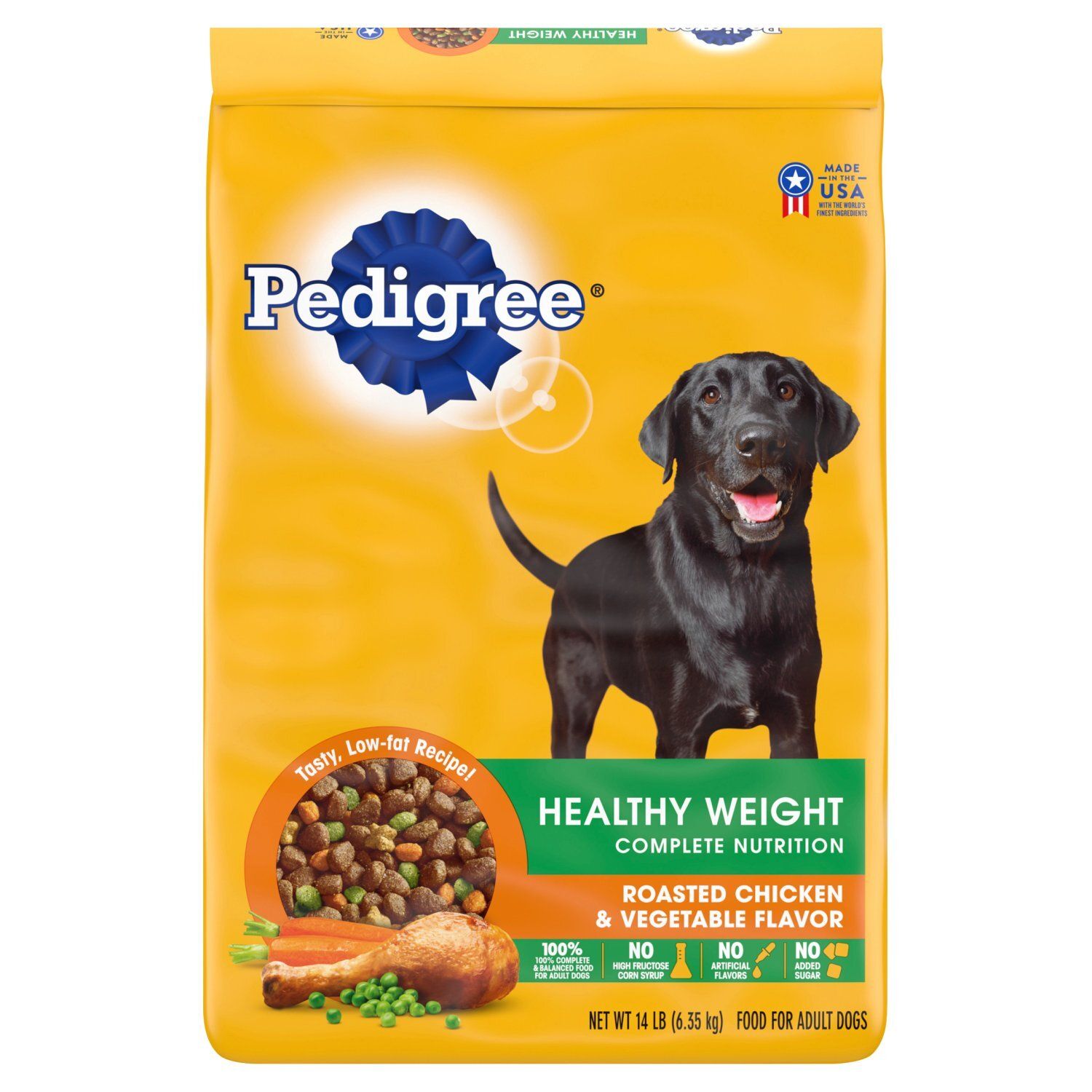 Pedigree Healthy Weight Roasted Chicken &amp; Vegetable Flavor Food for Adult Dogs, 14 lb