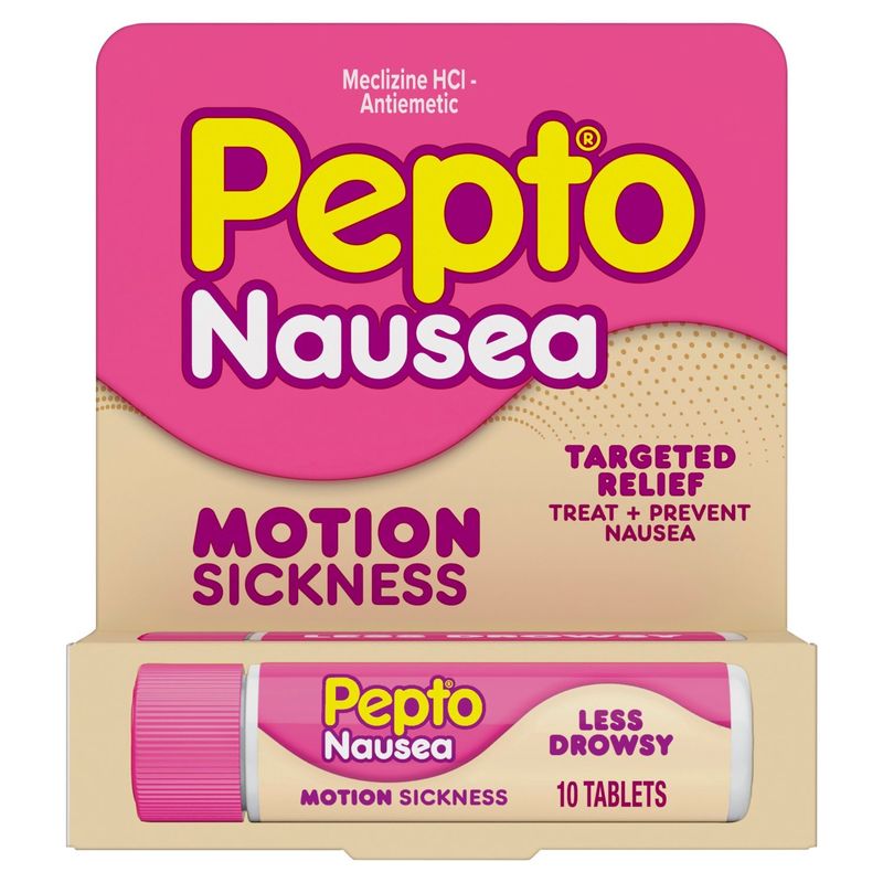 Pepto Nausea Motion Sickness Tablets, 10 count