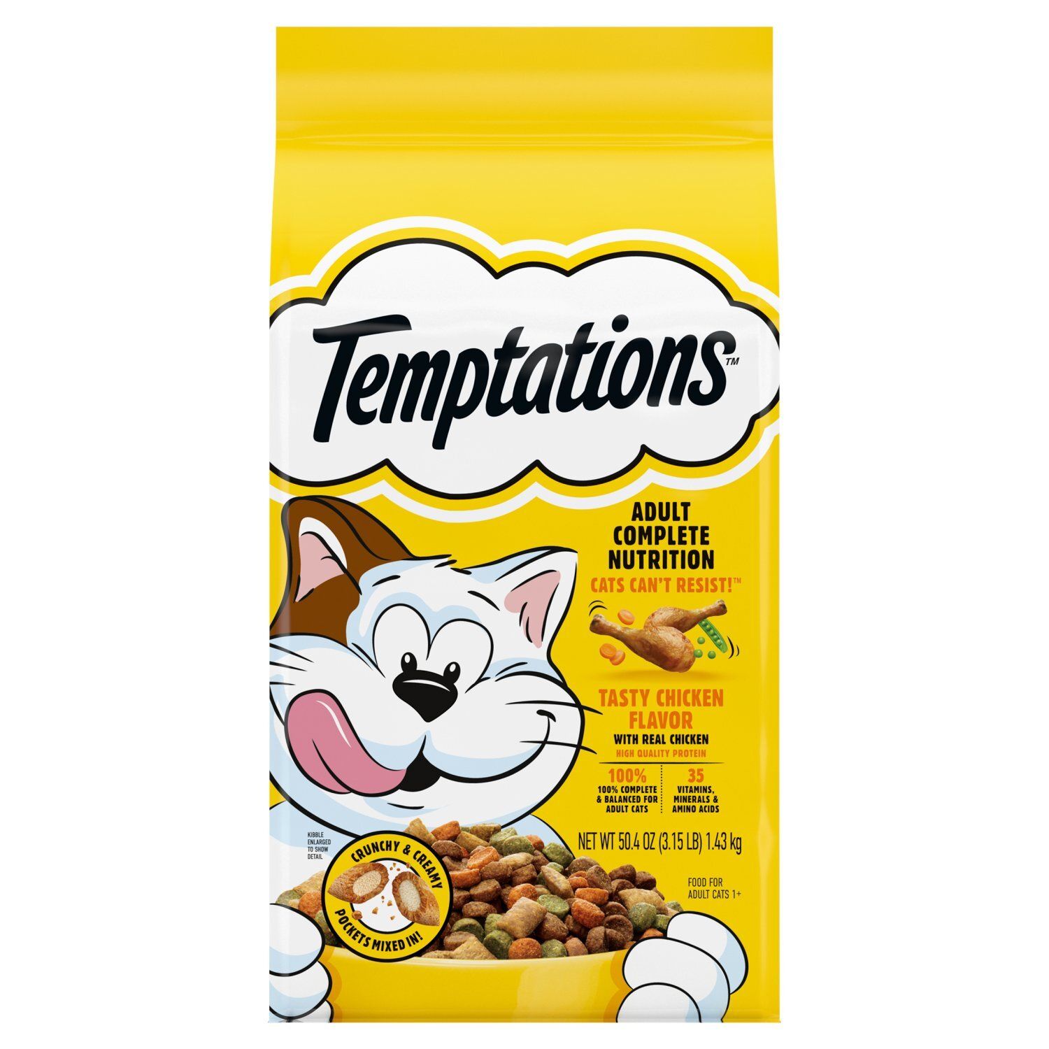 Temptations Tasty Chicken Flavor Food for Adult Cats 1+, 50.4 oz