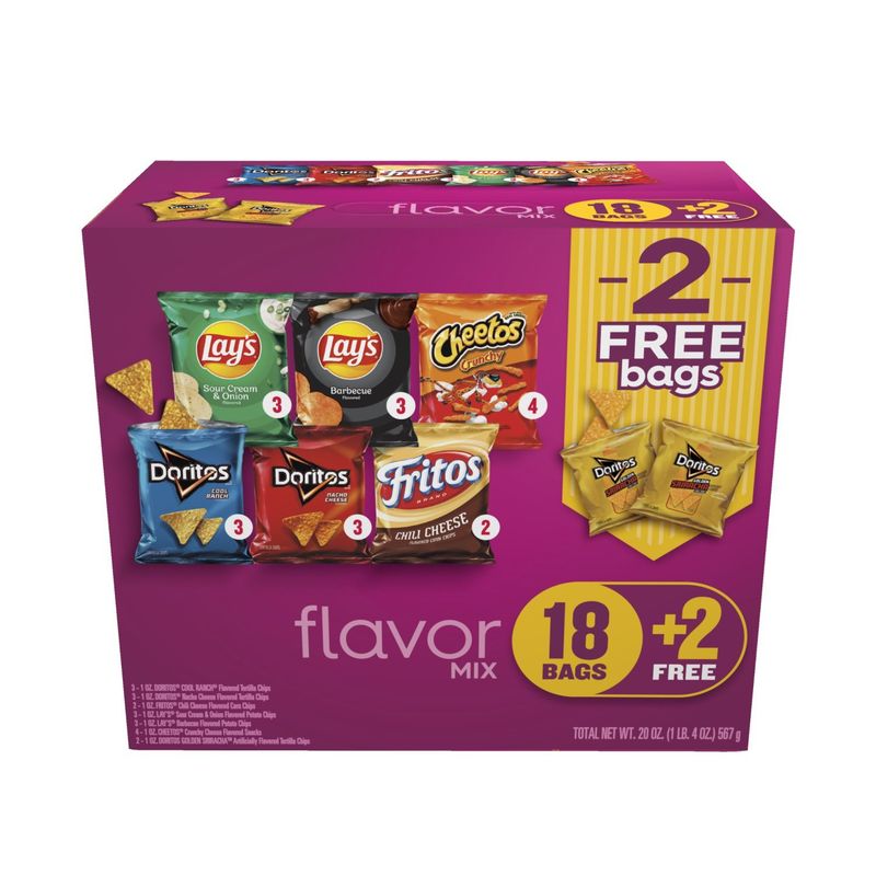 Frito Lay Snacks Flavor Mix Variety 20 Oz, 20 Count