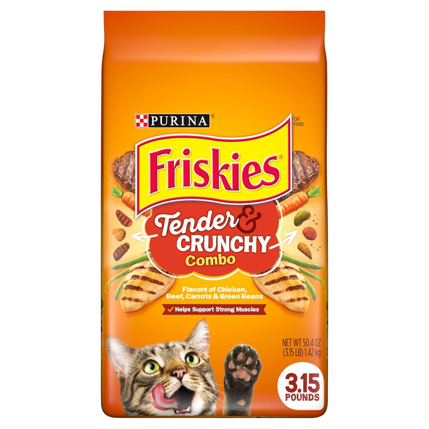 Purina Friskies Tender &amp; Crunchy Combo Cat Food, 50.4 oz