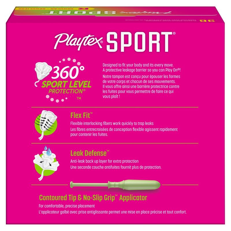 Playtex Sport Regular Plastic Applicator Tampons, 36 count