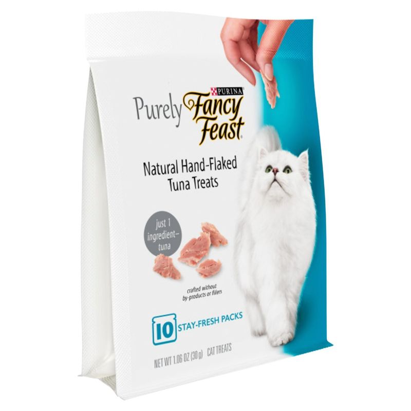 Purina Fancy Feast Purely Natural Hand-Flaked Tuna Cat Treats, 10 count, 1.06 oz