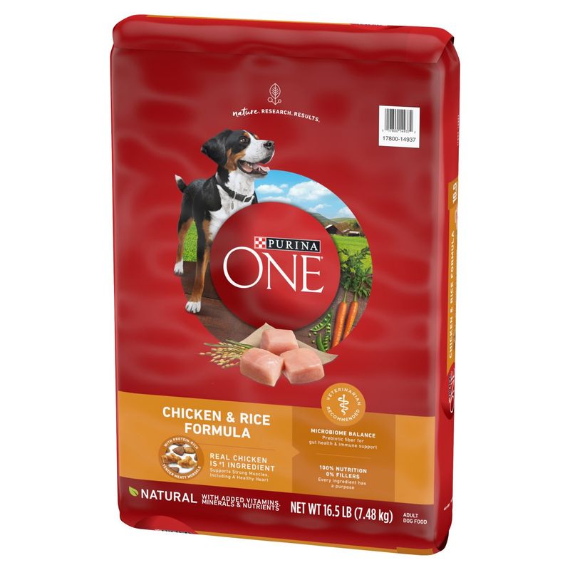 Purina ONE Chicken &amp; Rice Formula Adult Dog Food, 16.5 lb