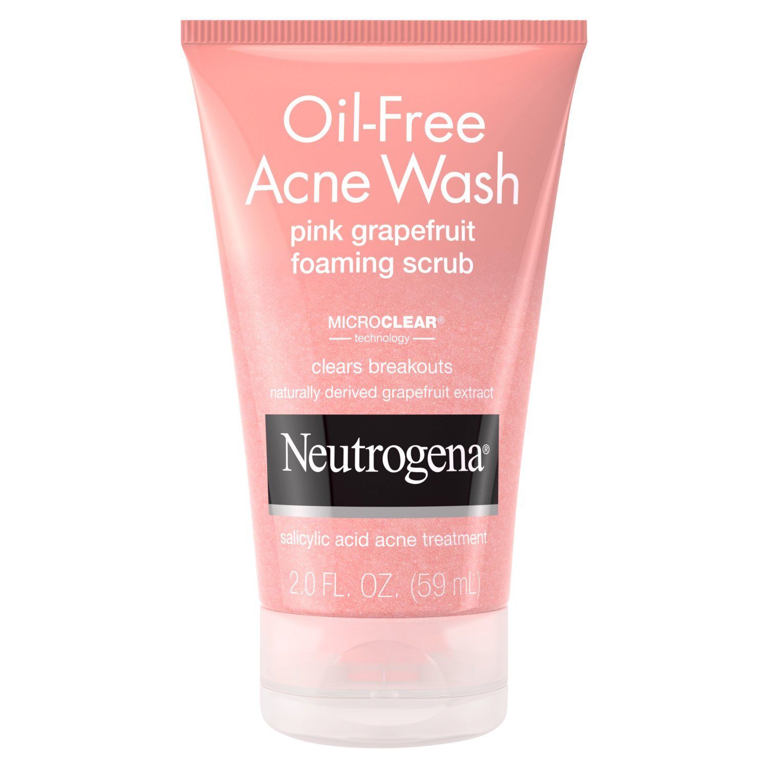 Neutrogena Oil-Free Acne Wash Pink Grapefruit Foaming Scrub, 2.0 fl oz