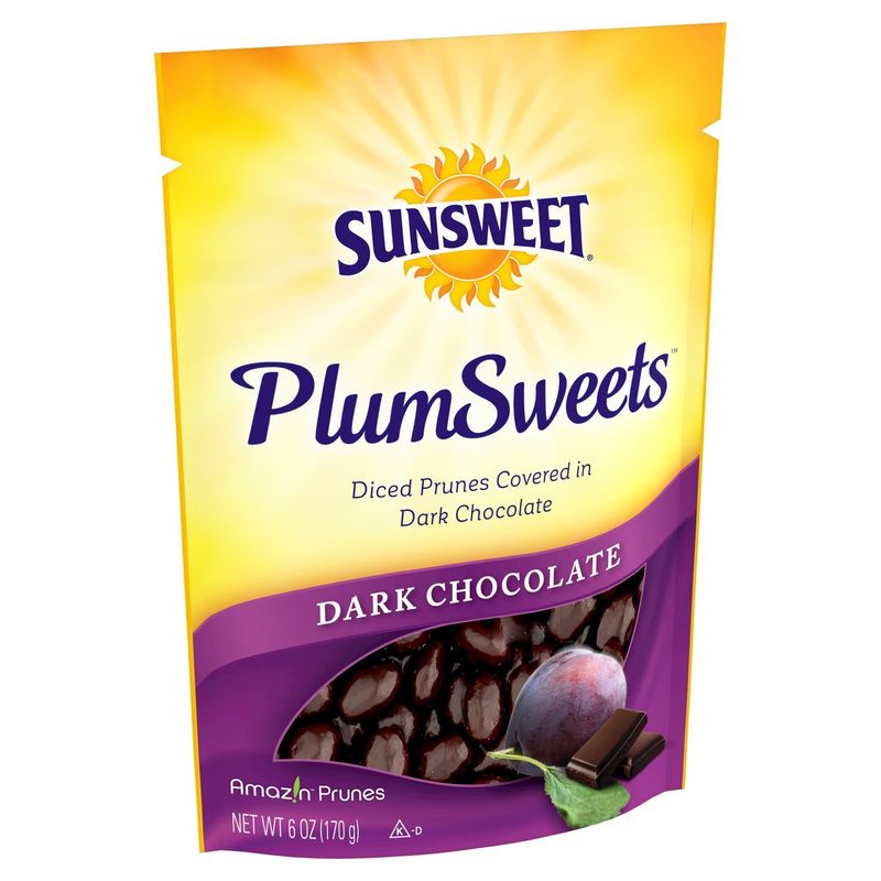 Sunsweet PlumSweets Diced Prunes Covered in Dark Chocolate, 6 oz