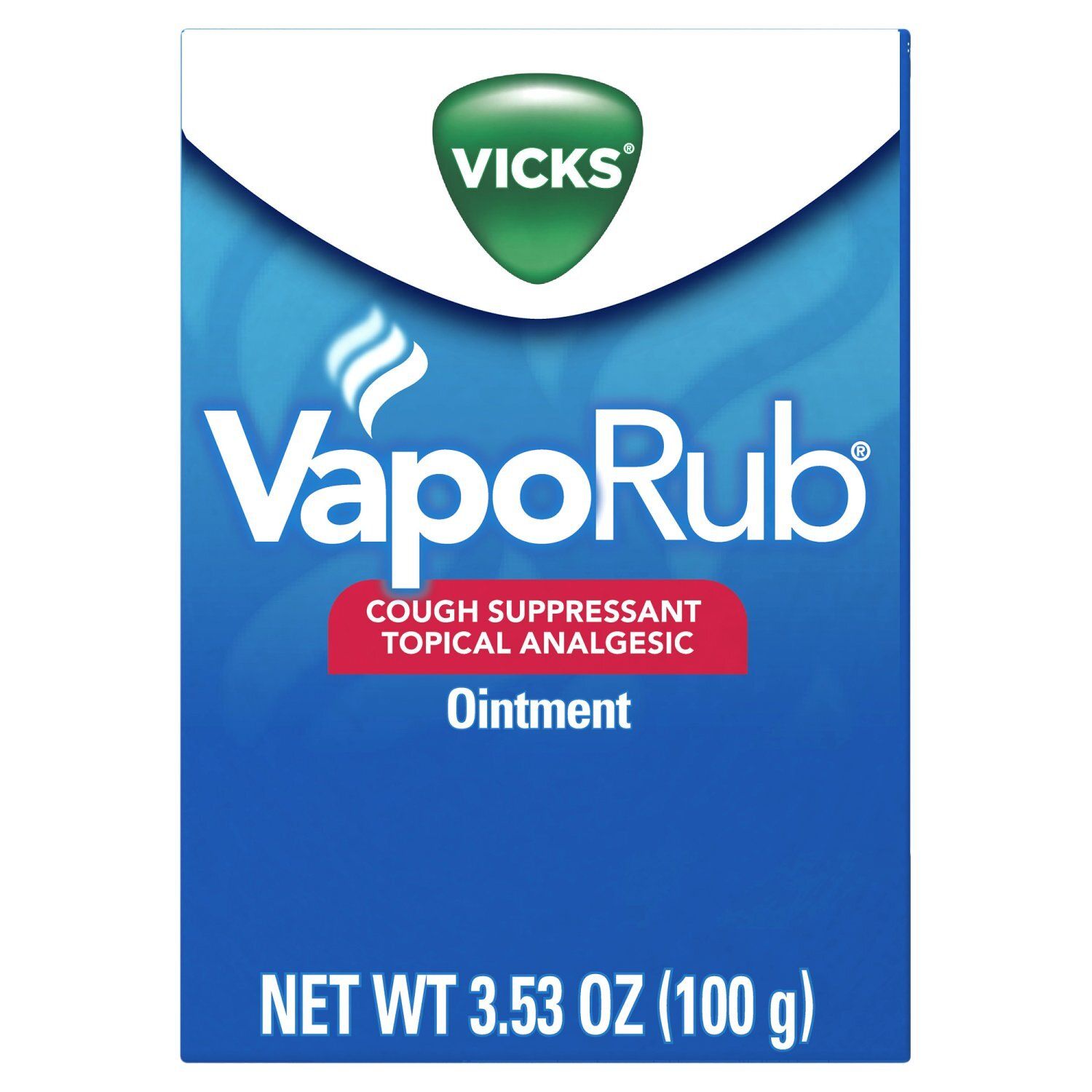 Vicks VapoRub Cough Suppressant Topical Analgesic Ointment, 3.53 oz