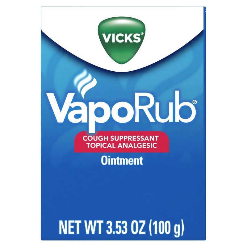 Vicks VapoRub Cough Suppressant Topical Analgesic Ointment, 3.53 oz