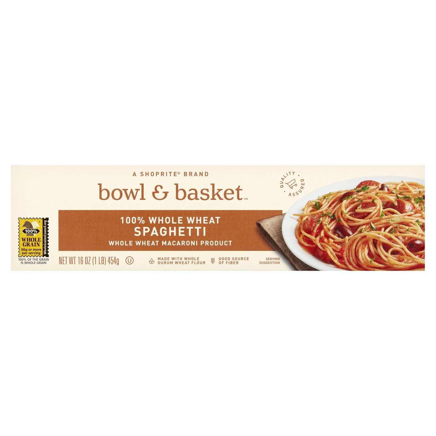 Bowl &amp; Basket 100% Whole Wheat Spaghetti Pasta, 16 oz