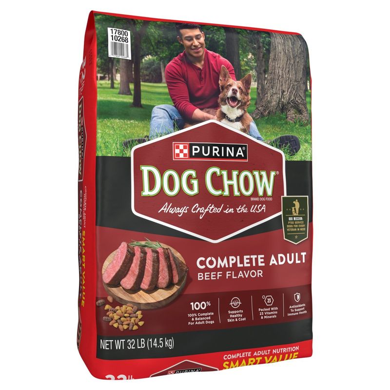 Purina Dog Chow Beef Flavor Complete Adult Dog Food, 32 lb