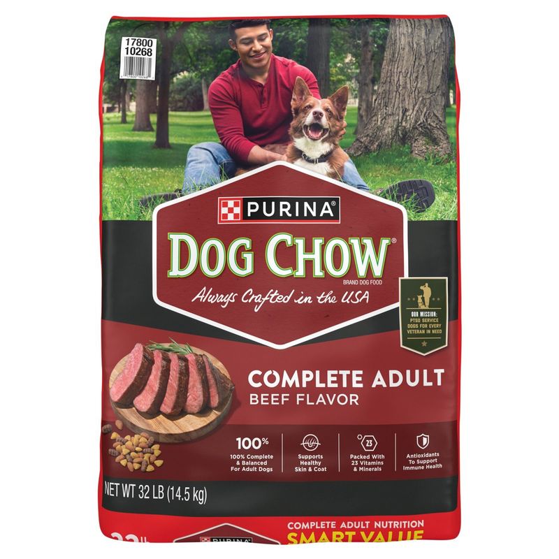 Purina Dog Chow Beef Flavor Complete Adult Dog Food, 32 lb