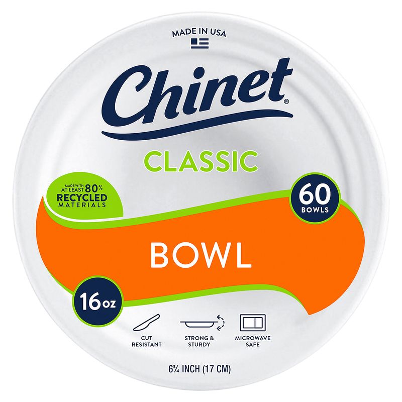 Chinet Classic 16 oz Bowls, 60 count