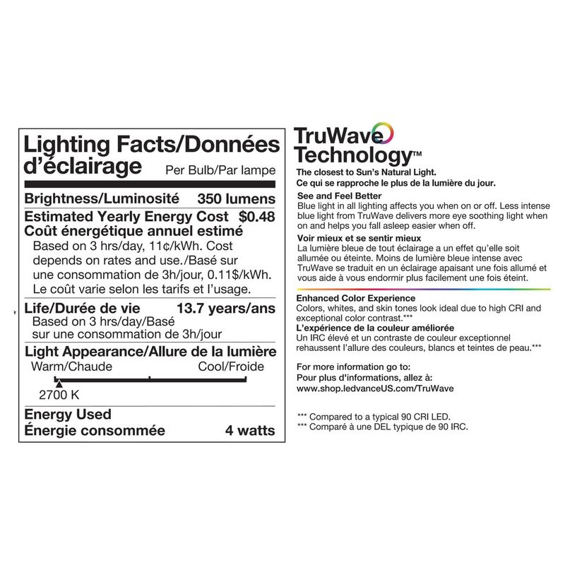 Sylvania LED 40W Soft White G16.5 Clear Bulbs, 2 count
