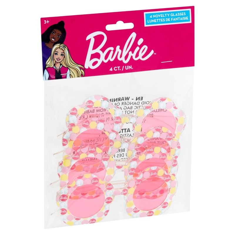 Barbie Novelty Glasses, 3+, 4 count