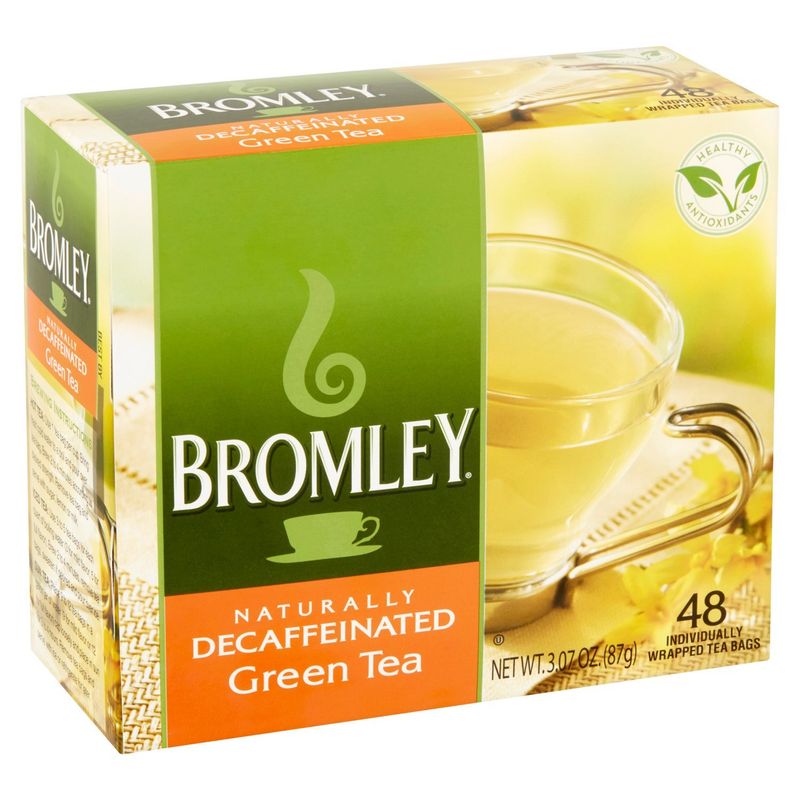 Bromley Naturally Decaffeinated Green Tea Bags, 48 count, 3.07 oz