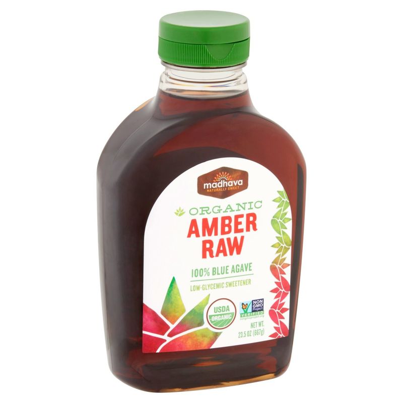 Madhava Organic Amber Raw 100% Blue Agave Low-Glycemic Sweetener, 23.5 oz