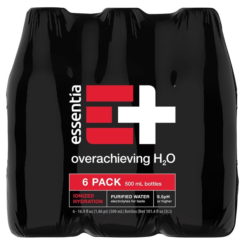 Essentia Overachieving H2O Ionized Hydration Purified Water, 16.9 fl oz, 6 count