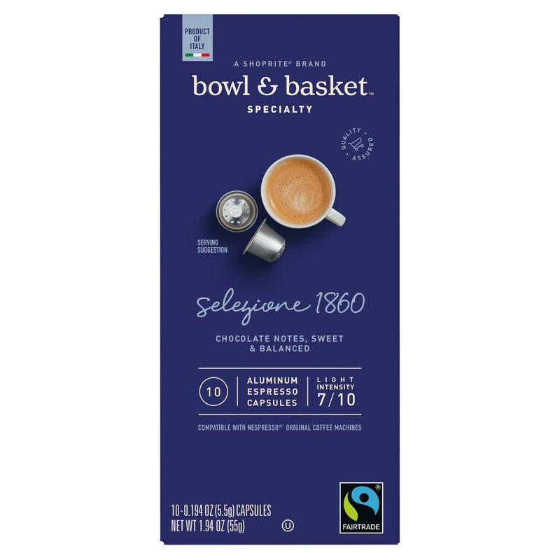 Bowl &amp; Basket Specialty Selezione 1860 Aluminum Espresso Capsules, 0.194 oz, 10 count