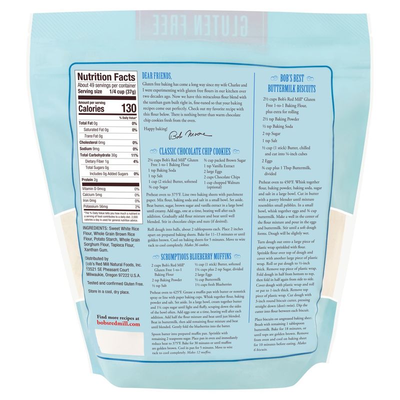 Bob's Red Mill Gluten Free 1 to 1 Baking Flour, 64 oz