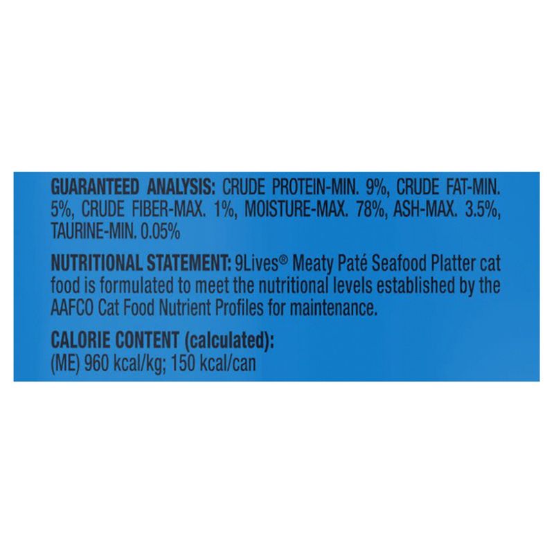 9Lives Meaty Paté Seafood Platter Cat Food, 5.5 oz, 4 count