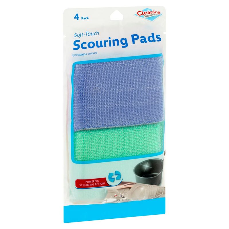 Cleaning Solutions Soft-Touch Scouring Pads, 4 count