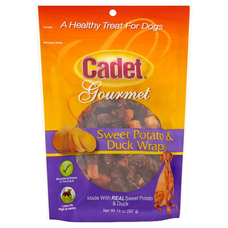 Cadet Gourmet Sweet Potato and Duck Wraps Treat for Dogs, 14 oz