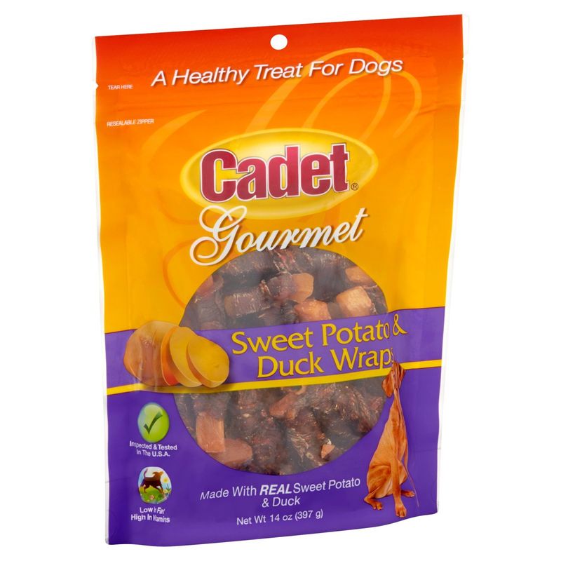 Cadet Gourmet Sweet Potato and Duck Wraps Treat for Dogs, 14 oz