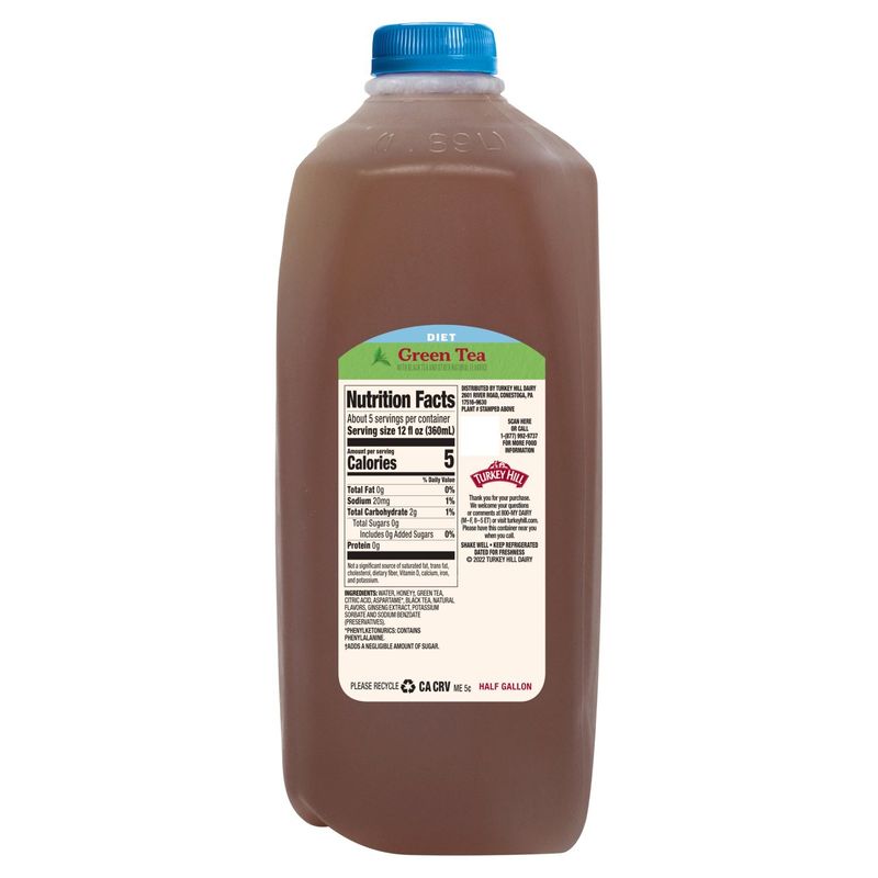 Turkey Hill Diet Green Tea, half gal
