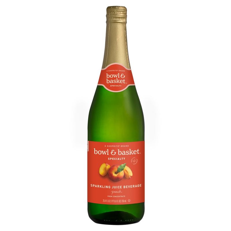 Bowl &amp; Basket Specialty Peach Sparkling Juice Beverage, 25.4 fl oz
