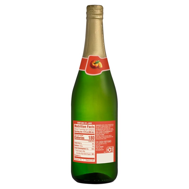Bowl &amp; Basket Specialty Peach Sparkling Juice Beverage, 25.4 fl oz