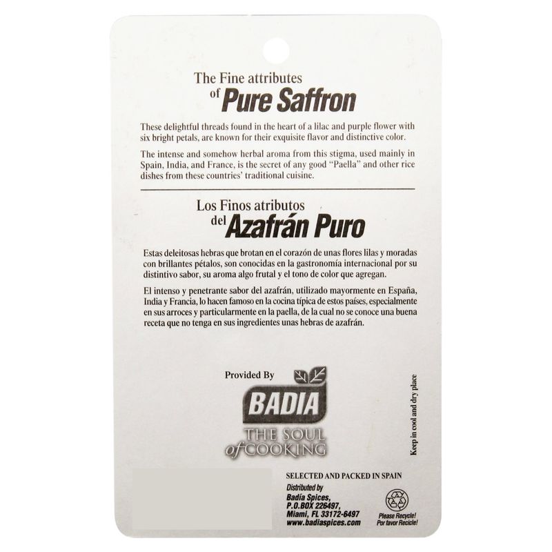 Badia Pure Selected Saffron, .0141 oz