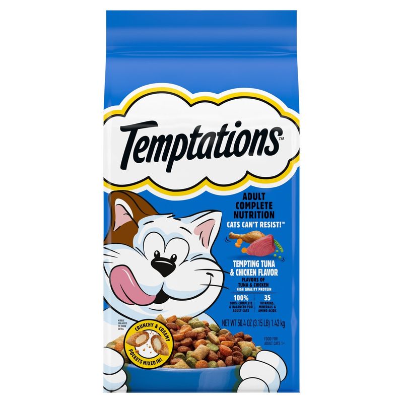 Temptations Tempting Tuna &amp; Chicken Flavor Food for Adult Cats 1+, 50.4 oz