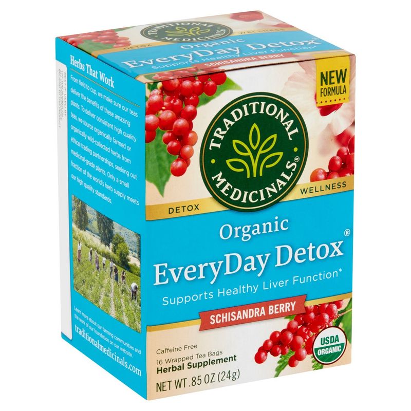 Traditional Medicinals EveryDay Detox Organic Tea Herbal Supplement, 16 count, .85 oz