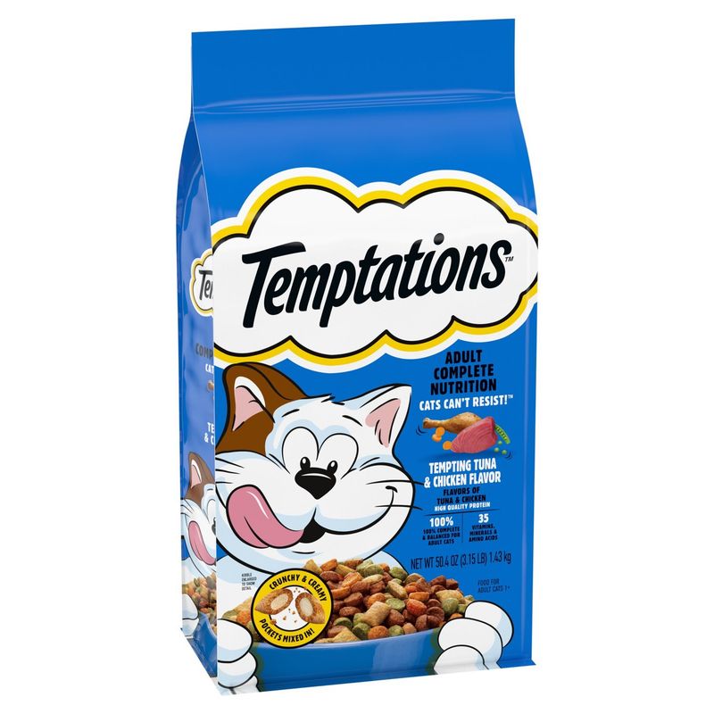 Temptations Tempting Tuna &amp; Chicken Flavor Food for Adult Cats 1+, 50.4 oz