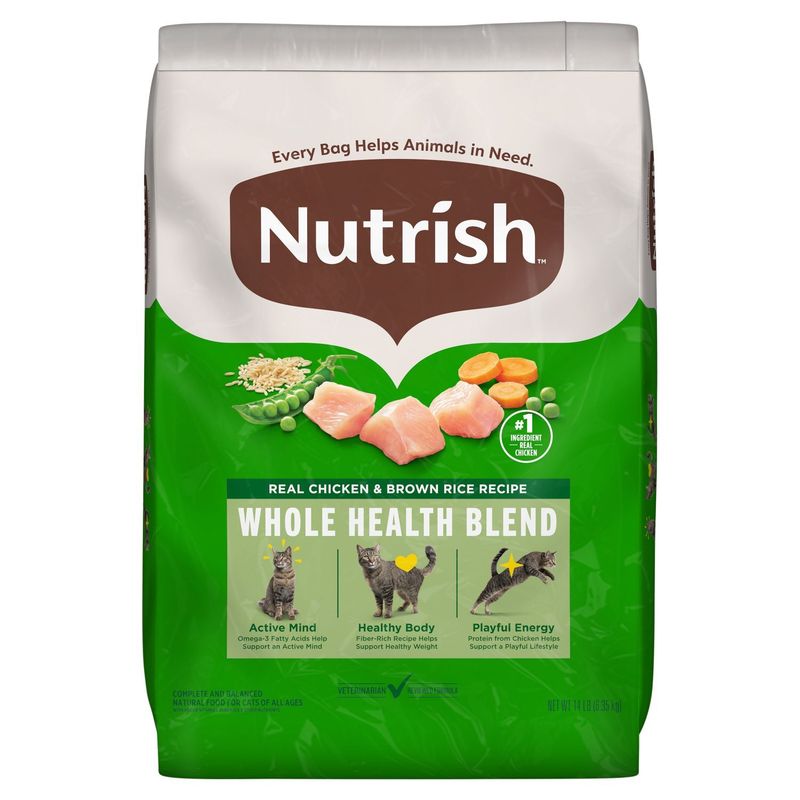 Nutrish Complete and Balanced Natural Food for Cats of All Ages, 14 lb