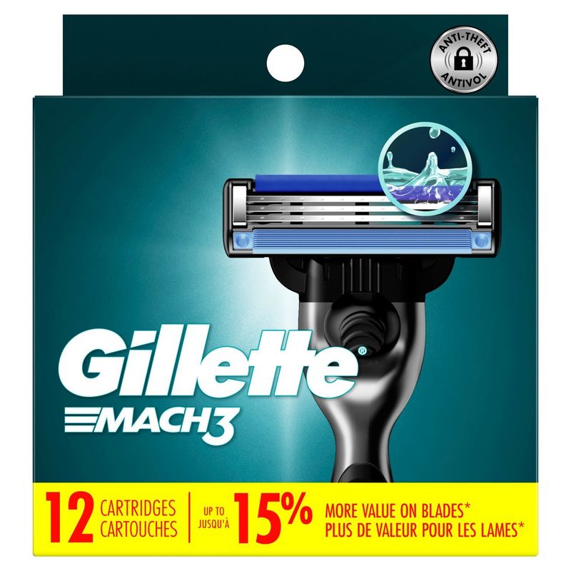 Gillette Mach3 Cartridges, 12 count