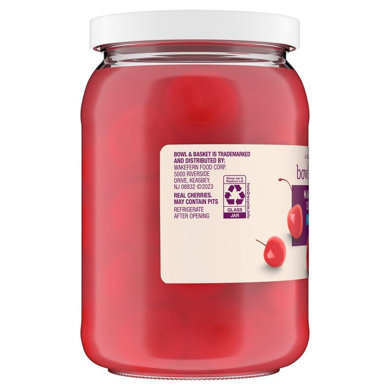 Bowl &amp; Basket Maraschino Cherries with Stems, 16 oz