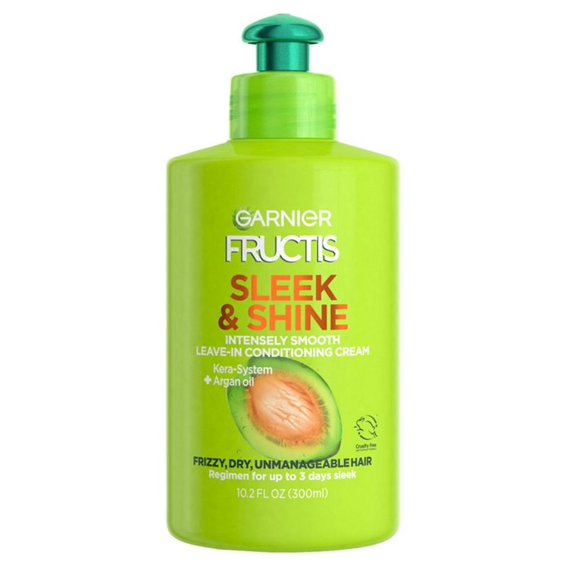 Garnier Fructis Sleek &amp; Shine Intensely Smooth Leave-In Conditioning Cream, 10.2 fl oz
