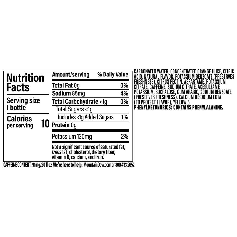 Mountain Dew Diet Soda Citrus 20 Fl Oz