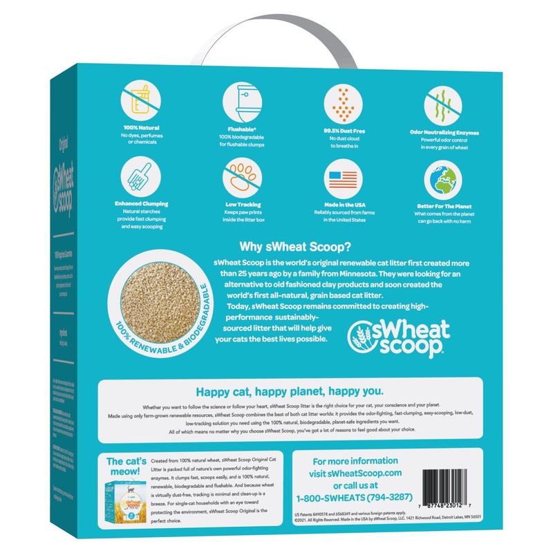 Swheat Scoop Original 100% Wheat Cat Litter, 12.3 lbs