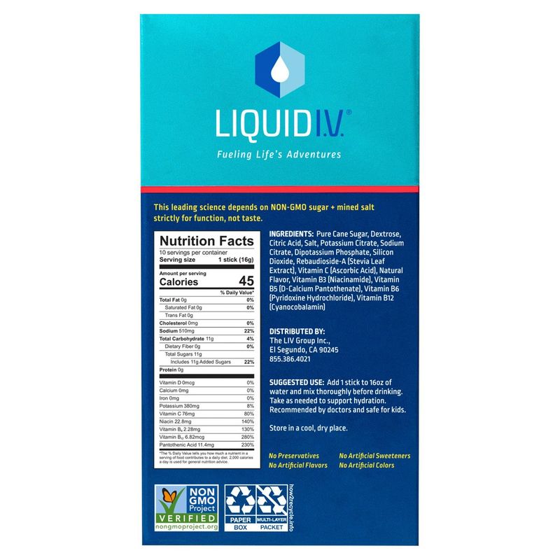Liquid I.V. Hydration Multiplier Strawberry Electrolyte Drink Mix, 5.65 oz, 10 count